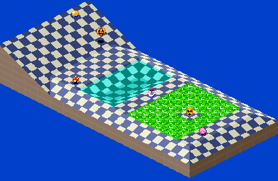 Thumbnail for a map of 1Play Game Extra Course 3 - Hole 5 for the SNES game Kirby's Dream Course.