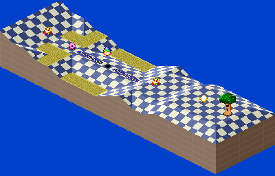 Thumbnail for a map of 1Play Game Extra Course 3 - Hole 6 for the SNES game Kirby's Dream Course.