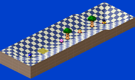 Thumbnail for a map of 1Play Game Extra Course 4 - Hole 1 for the SNES game Kirby's Dream Course.