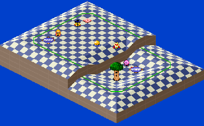 Thumbnail for a map of 1Play Game Extra Course 4 - Hole 3 for the SNES game Kirby's Dream Course.