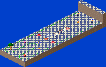 Thumbnail for a map of 1Play Game Extra Course 4 - Hole 6 for the SNES game Kirby's Dream Course.