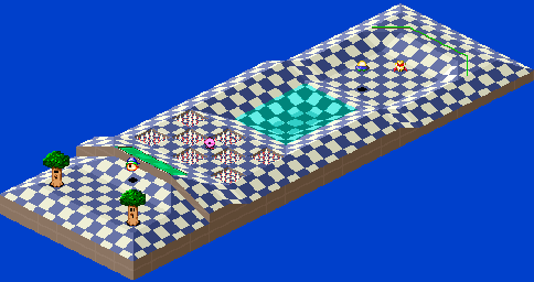 Thumbnail for a map of 1Play Game Extra Course 4 - Hole 8 for the SNES game Kirby's Dream Course.