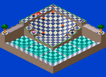 Thumbnail for a map of 1Play Game Extra Course 5 - Hole 1 for the SNES game Kirby's Dream Course.