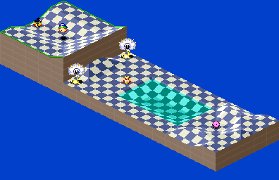 Thumbnail for a map of 1Play Game Extra Course 5 - Hole 2 for the SNES game Kirby's Dream Course.