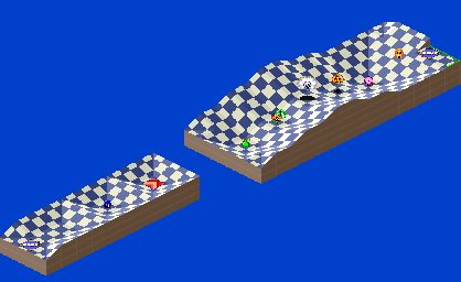 Thumbnail for a map of 1Play Game Extra Course 5 - Hole 6 for the SNES game Kirby's Dream Course.