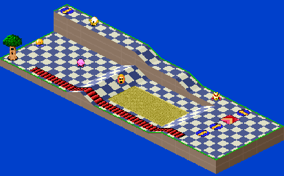 Thumbnail for a map of 1Play Game Extra Course 6 - Hole 2 for the SNES game Kirby's Dream Course.