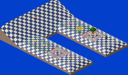 Thumbnail for a map of 1Play Game Extra Course 6 - Hole 3 for the SNES game Kirby's Dream Course.