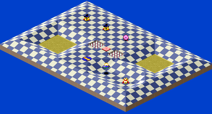Thumbnail for a map of 1Play Game Extra Course 6 - Hole 4 for the SNES game Kirby's Dream Course.