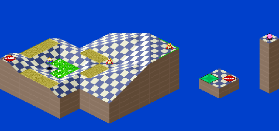 Thumbnail for a map of 1Play Game Extra Course 6 - Hole 7 for the SNES game Kirby's Dream Course.