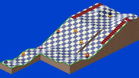 Thumbnail for a map of 1Play Game Extra Course 7 - Hole 4 for the SNES game Kirby's Dream Course.