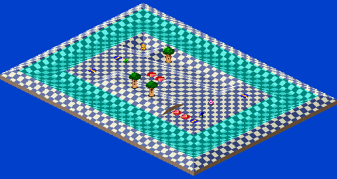 Thumbnail for a map of 1Play Game Extra Course 7 - Hole 5 for the SNES game Kirby's Dream Course.