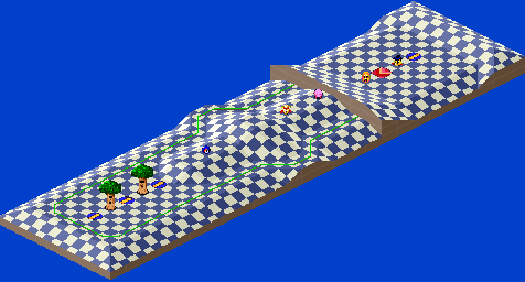 Thumbnail for a map of 1Play Game Extra Course 7 - Hole 7 for the SNES game Kirby's Dream Course.