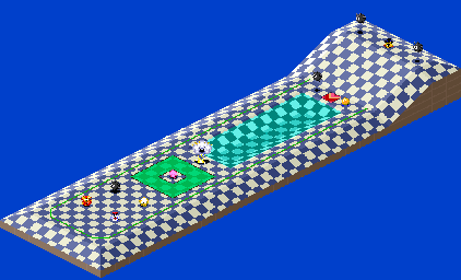 Thumbnail for a map of 1Play Game Extra Course 8 - Hole 2 for the SNES game Kirby's Dream Course.