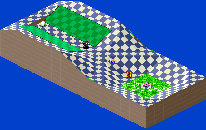 Thumbnail for a map of 1Play Game Extra Course 8 - Hole 3 for the SNES game Kirby's Dream Course.