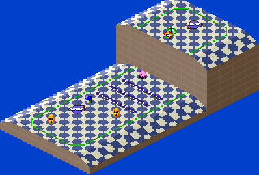 Thumbnail for a map of 1Play Game Extra Course 8 - Hole 4 for the SNES game Kirby's Dream Course.