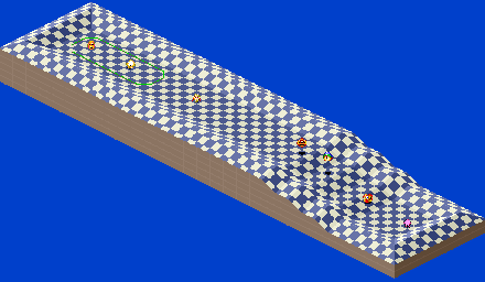 Thumbnail for a map of 1Play Game Extra Course 8 - Hole 5 for the SNES game Kirby's Dream Course.