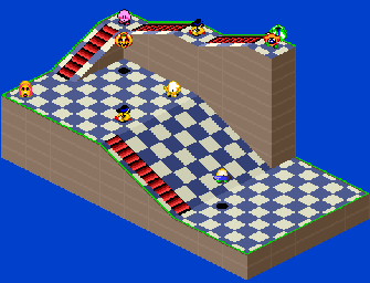Thumbnail for a map of 1Play Game Extra Course 8 - Hole 6 for the SNES game Kirby's Dream Course.