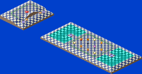 Thumbnail for a map of 1Play Game Extra Course 8 - Hole 7 for the SNES game Kirby's Dream Course.