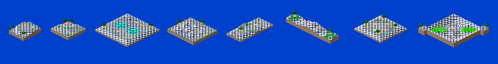 Thumbnail for a map of 2Play Game Course 4 - Holes 1-8 for the SNES game Kirby's Dream Course.
