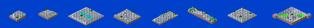 Thumbnail for a map of 2Play Game Extra Course 1 - Holes 1-8 for the SNES game Kirby's Dream Course.