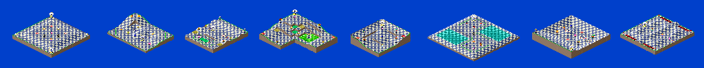 Thumbnail for a map of 2Play Game Extra Course 3 - Holes 1-8 for the SNES game Kirby's Dream Course.