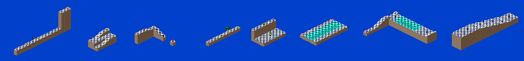 Thumbnail for a map of Demo Play Course 1 - Holes 1-8 for the SNES game Kirby's Dream Course.