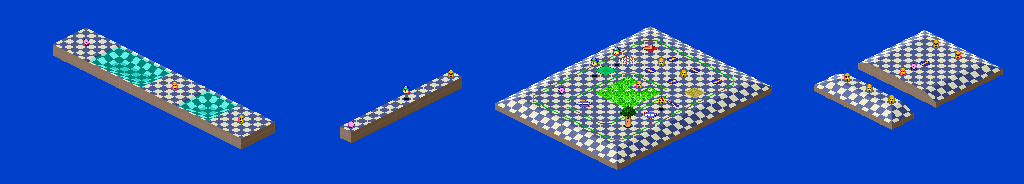 Thumbnail for a map of Demo Play Course 3 - Holes 1-4 for the SNES game Kirby's Dream Course.