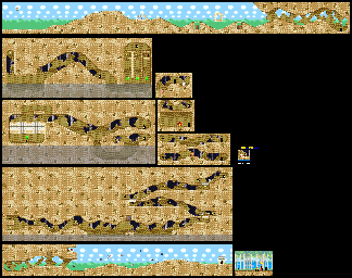 Thumbnail for a map of Level 1: Grass Land Stage 4 for the SNES game Kirby's Dream Land 3.