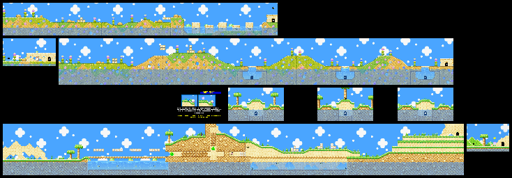 Thumbnail for a map of Level 2: Ripple Field Stage 1 for the SNES game Kirby's Dream Land 3.