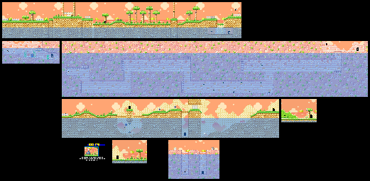 Thumbnail for a map of Level 2: Ripple Field Stage 2 for the SNES game Kirby's Dream Land 3.