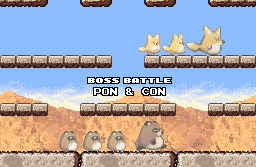 Thumbnail for a map of Level 3: Sand Canyon Pon & Con for the SNES game Kirby's Dream Land 3.