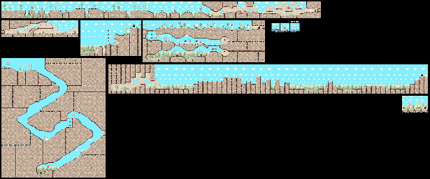 Thumbnail for a map of Level 3: Sand Canyon Stage 1 for the SNES game Kirby's Dream Land 3.