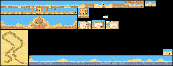 Thumbnail for a map of Level 3: Sand Canyon Stage 2 for the SNES game Kirby's Dream Land 3.
