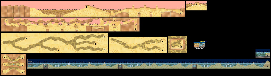 Thumbnail for a map of Level 3: Sand Canyon Stage 4 for the SNES game Kirby's Dream Land 3.