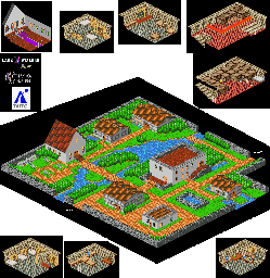 Thumbnail for a map of River Town for the SNES game Lady Stalker: The Apocalypse Engine.