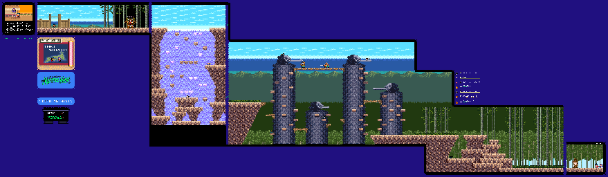 Thumbnail for a map of Warlock Zone VI: Tengu Mountain Tengu Mountain for the SNES game The Legend Of The Mystical Ninja.