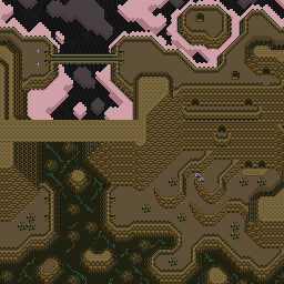 Thumbnail for a map of Dark World Death Mountain (East) for the SNES game The Legend Of Zelda: A Link To The Past.