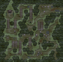 Thumbnail for a map of Dark World Skull Woods (Fog) for the SNES game The Legend Of Zelda: A Link To The Past.
