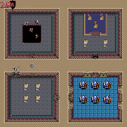Thumbnail for a map of Ganon's Tower B1F for the SNES game The Legend Of Zelda: A Link To The Past.