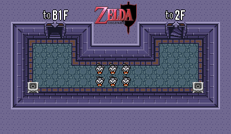 Thumbnail for a map of Hyrule Castle Hidden Passage - 1F for the SNES game The Legend Of Zelda: A Link To The Past.