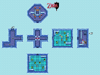 Thumbnail for a map of Ice Palace B1F for the SNES game The Legend Of Zelda: A Link To The Past.