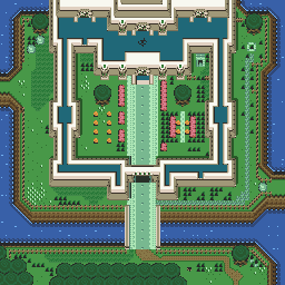 Thumbnail for a map of Light World Hyrule Castle for the SNES game The Legend Of Zelda: A Link To The Past.