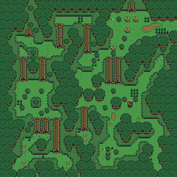 Thumbnail for a map of Light World Lost Woods for the SNES game The Legend Of Zelda: A Link To The Past.