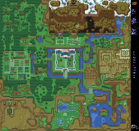 Thumbnail for a map of Light World for the SNES game The Legend Of Zelda: A Link To The Past.