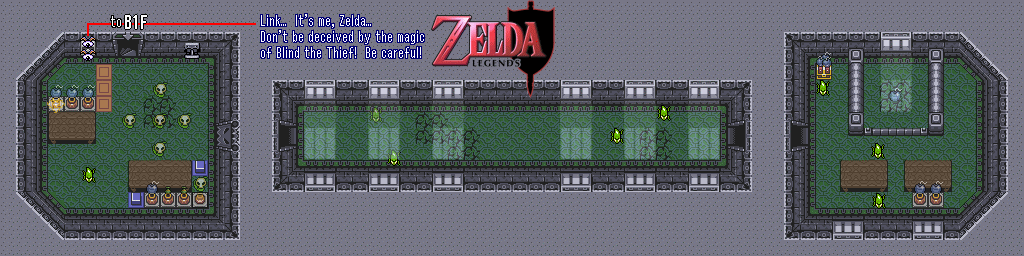 Thumbnail for a map of Thieves' Town 1F for the SNES game The Legend Of Zelda: A Link To The Past.