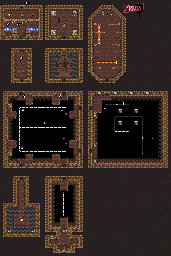 Thumbnail for a map of Turtle Rock 1F for the SNES game The Legend Of Zelda: A Link To The Past.