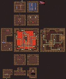 Thumbnail for a map of Turtle Rock B1F for the SNES game The Legend Of Zelda: A Link To The Past.