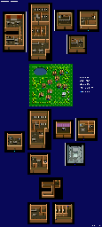 Thumbnail for a map of Aizu Village for the SNES game Light Fantasy.