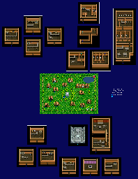 Thumbnail for a map of Tesse Village for the SNES game Light Fantasy.