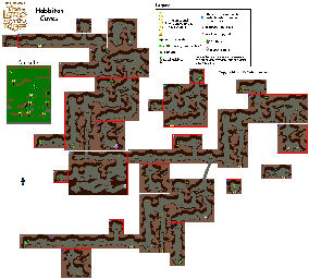 Thumbnail for a map of Hobbiton Caves for the SNES game The Lord Of The Rings: Volume One.
